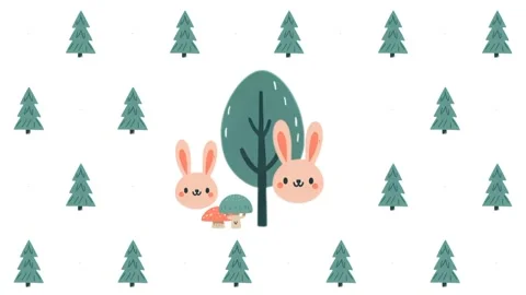 Forest Day Pop-Up, Seamless, Pattern Characters: Green Screen Essentials Video stock 279199021