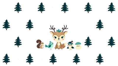 Forest Day Pop-Up, Seamless, Pattern Characters: Green Screen Essentials Video stock 279199028