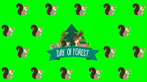 Forest Day Pop-Up, Seamless, Pattern Characters: Green Screen Essentials Video stock 279199041