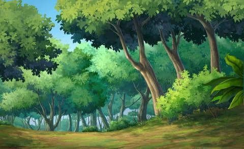 Forest daytime Stock Illustration
