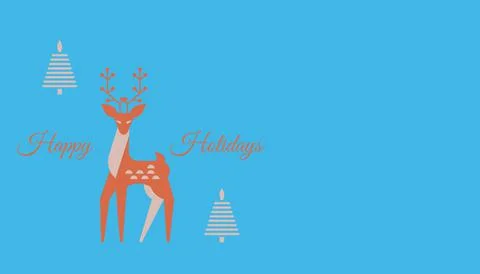 Forest deer. Postcard.Illustration. Stock Illustration