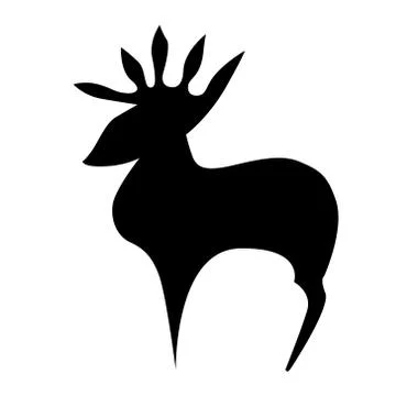 Forest deer, simple black and white logo. Stock Illustration