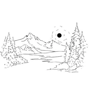 The forest is dense Stock Illustration