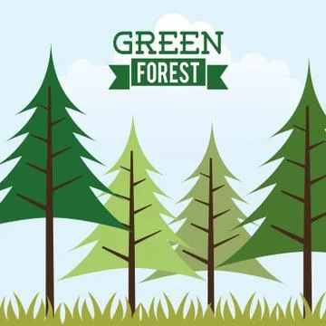 Forest design over sky background vector illustration 스톡 일러스트