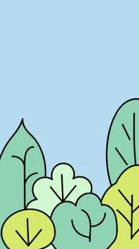 Forest. Doodle illustration. Design templates for social media stories Stock Illustration