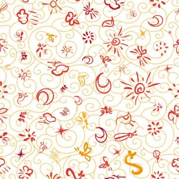 Forest Doodle Pattern Stock Illustration