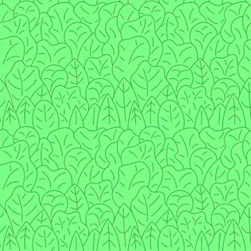 Forest, Doodle seamless backgrounds. Hand drawn vector seamless background. S Stock Illustration