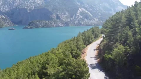 Forest Drone View: Oymapınar Barrage in Antalya - Dynamic Video Template Stock Footage 246527132