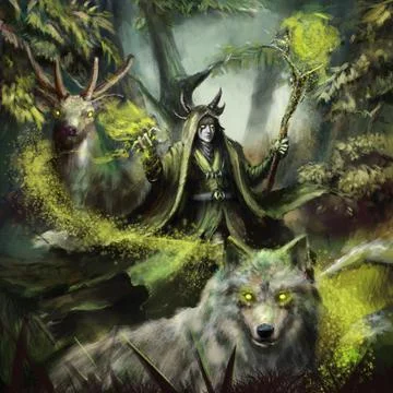 Forest Druid Stock Illustration
