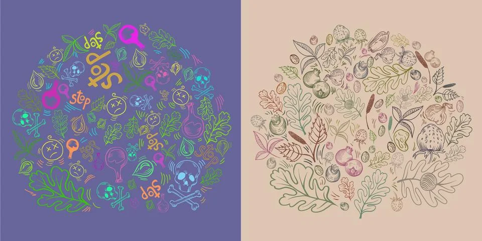 Forest Elements Stock Illustration