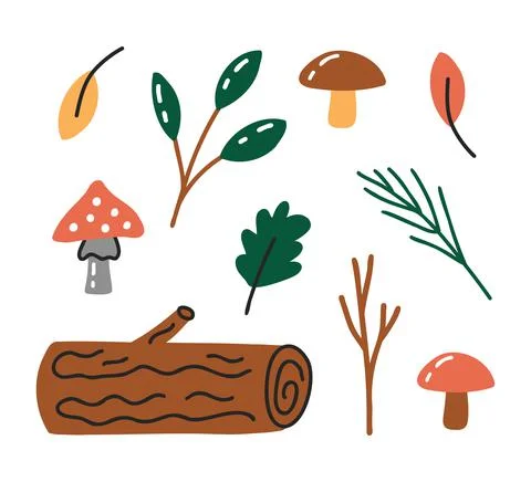 Forest elements Stock Illustration