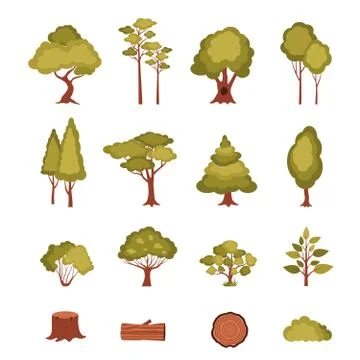 Forest Elements Set 스톡 일러스트
