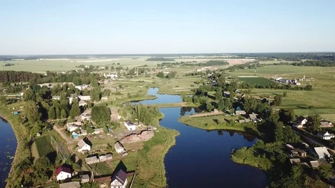 Forest, field, river and road Stock Footage 111020218