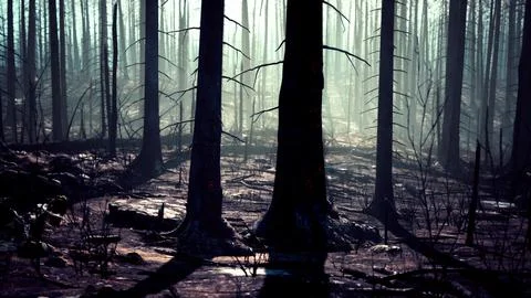 A forest filled with lots of tall trees Stock Illustration