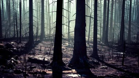 A forest filled with lots of tall trees Stock Illustration