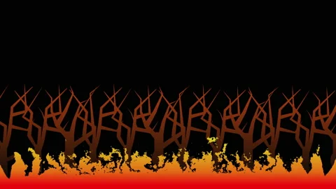 Forest in fire animation,best animation in 4k. Stock Footage 201640118
