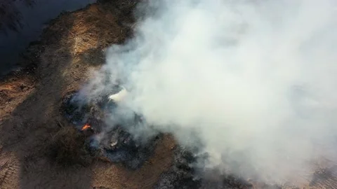 Forest fire in Australia. 4k aerial drone footage Video stock 131895344