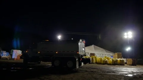 Forest Fire Base Camp Loading Supplies Stock Footage 74278896