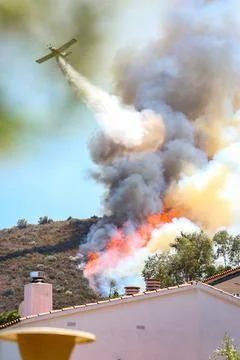 Forest fire on the Costa Brava. Stock Photos