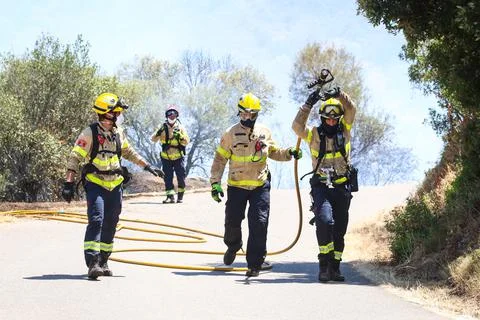 Forest fire on the Costa Brava. Stock Photos