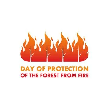 Forest from Fire Day Protection Stock Illustration