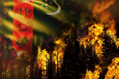 Forest fire fight concept, disaster on Philippines flag Stockillustratie
