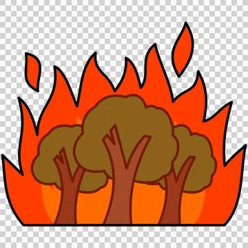 Forest fire flames Stock Illustration