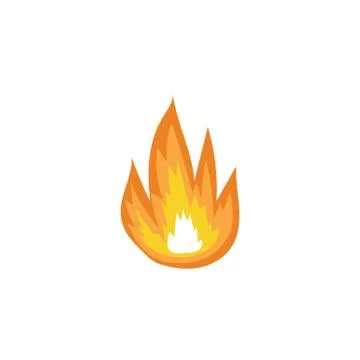 Forest fire flames sign or burning blazes cartoon vector illustration isolated. Illustrazione stock