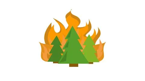 Forest fire, forest is burning Stock Illustration