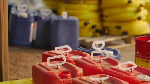Forest Fire Hoses and Fuel Cans Stock Footage 74275847