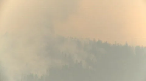 Forest fire, huey helicopter drops water, #3 Stock Footage