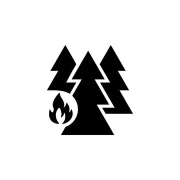 Forest from fire icon Stock Illustration