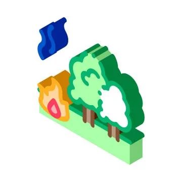 Forest fire isometric icon vector illustration Illustrazione stock