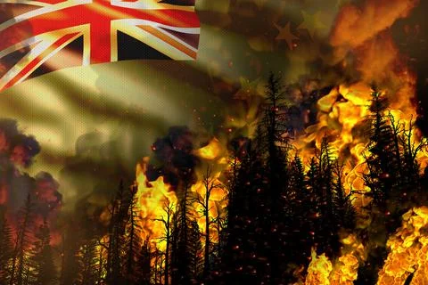 Forest fire natural disaster concept 스톡 일러스트
