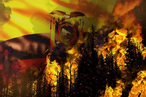 Forest fire natural disaster concept Stock Illustration