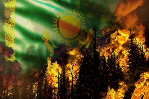 Forest fire natural disaster concept 스톡 일러스트