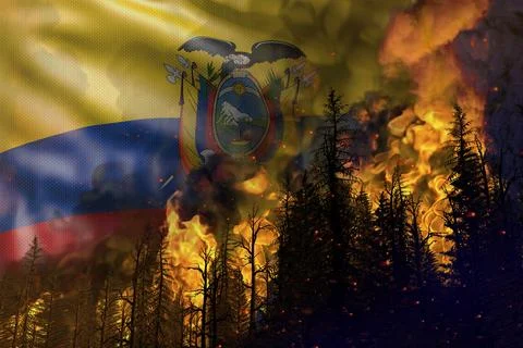 Forest fire natural disaster concept 스톡 일러스트