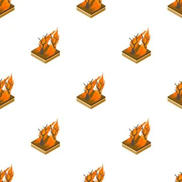 Forest fire pattern seamless vector Stock Illustration