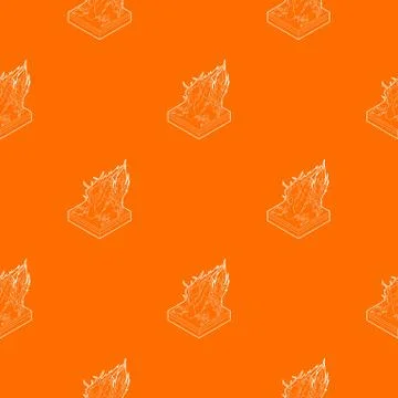 Forest fire pattern vector orange Stock Illustration