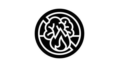 Forest fire prohibited glyph icon animation Stock Footage 326146588