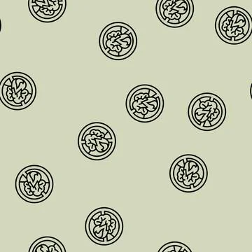 Forest fire prohibited line seamless pattern Illustrazione stock