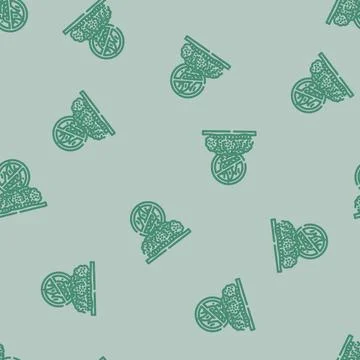 Forest fire prohibited line vector seamless pattern Illustrazione stock