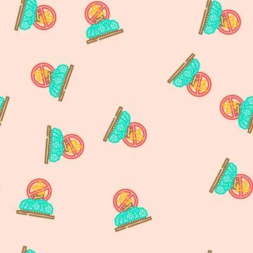 Forest fire prohibited vector seamless pattern Stock Illustration