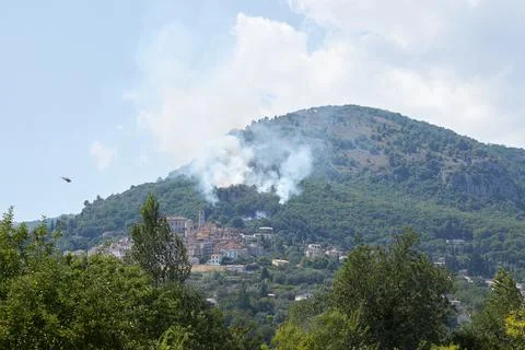 Forest Fire In The Rocky Mountains Stock Photos