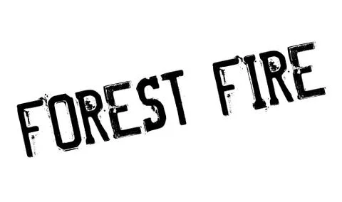 Forest Fire rubber stamp Stock Illustration
