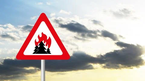 Forest fire sign Stock Photos