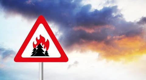 Forest fire sign Stock Photos