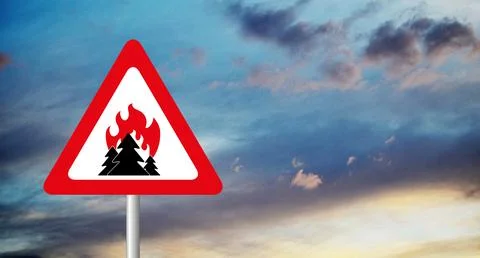 Forest fire sign Stock Photos