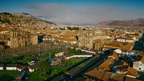 Forest fire smoke above Cusco - humo de un incendio forestal a Cusco 스톡 동영상 115057500