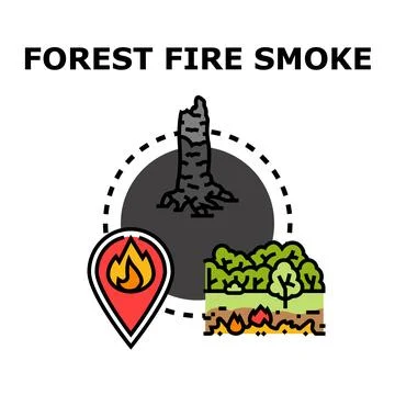 Forest fire smoke hazard concept illustration Stock Illustration